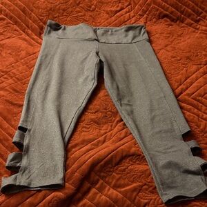 Onzie Charcoal Kids Leggings with Ruffle Accents